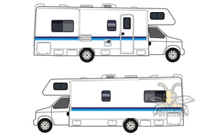 Blue Retro Decals For Motorhome RV, Trailer Caravan Decals