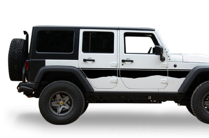 Mountain Line Graphics vinyl decals for Jeep Wrangler, side sticker