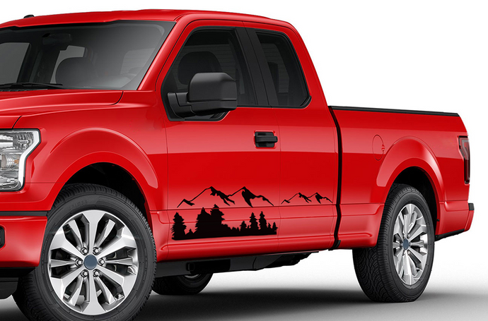 Mountain Side Graphics decals for Ford F150 Super Crew Cab 6.5''