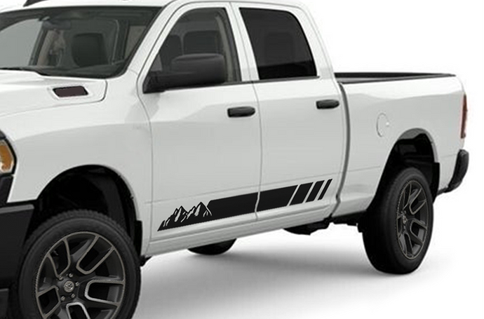 Mountain Stripes Graphics Kit Vinyl Decal Compatible with Dodge Ram 2500 Crew Cab