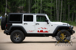 Mountain JK Wrangler Decals Graphic Vinyl Decal Compatible with Jeep