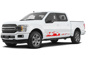 Mountain Side Graphics Vinyl Decals Compatible with Ford F150 Super Crew Cab 5.5''