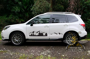 Mountain Trees Graphics decals for Subaru Forester