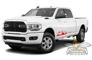 Mountain Sticker Graphics Vinyl Decal Compatible with Dodge Ram Crew Cab 3500 Bed 6'4”