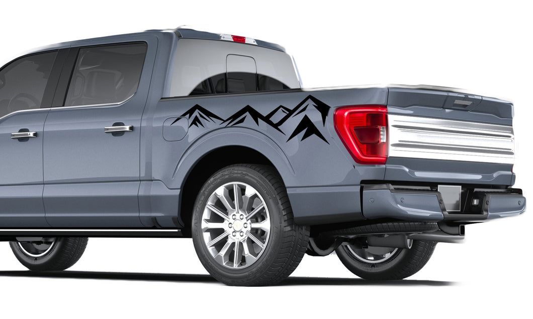Ford F150 Mountains Bed Side Vinyl Graphics Decals For Ford F150