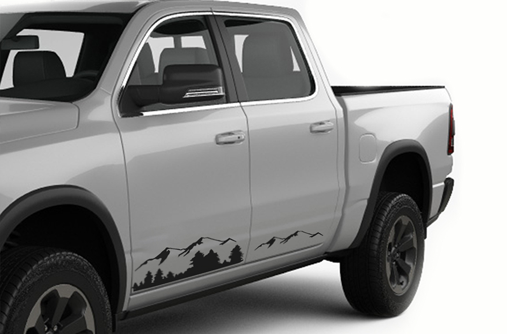 Mountains Decals Graphics Kit Vinyl Decal Compatible with Dodge Ram 1500 Crew Cab