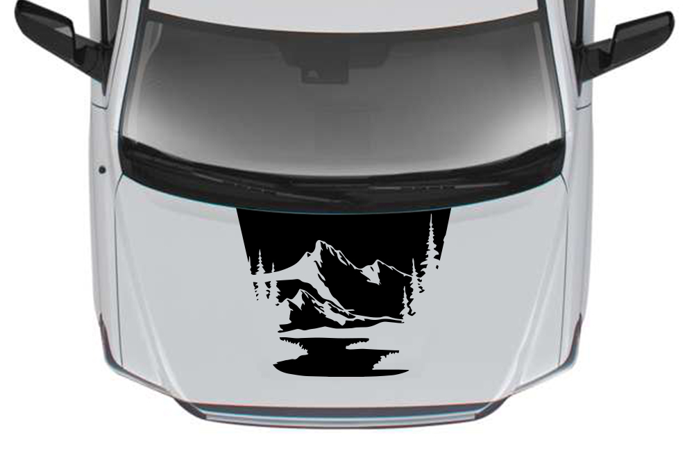 Mountains Hood Graphics Kit Vinyl Decal Compatible with Toyota Tundra Crewmax
