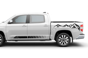 Mountains Rocker Stripes and Bed Graphics Decals for Toyota Tundra