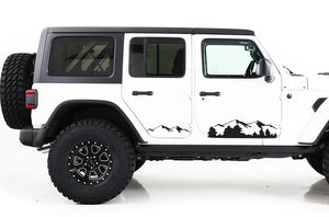 Mountains Side Graphics Kit Vinyl Decal Compatible with Jeep JL Wrangler 2018-Present