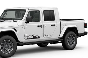 Mountains Side Graphics Kit Vinyl Decal Compatible with Jeep JT Gladiator 4 Door