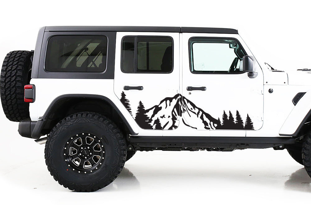 Mountains Trees Graphics decals for Jeep JL Wrangler