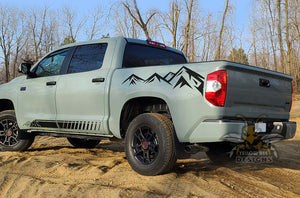 Mountains Rocker Stripes and Bed Graphics Decals for Toyota Tundra