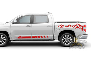 Mountains Rocker Stripes and Bed Graphics Decals for Toyota Tundra