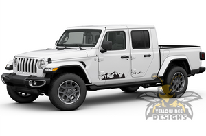 Mountains Side Graphics Kit Vinyl Decal Compatible with Jeep JT Wrangler Gladiator 4 Door 2020