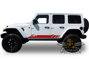 Mountains Stripes Graphics Kit Vinyl Decal Compatible with Jeep JL Wrangler 4 Door 2018-Present