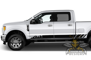 Mountains Stripes Graphics Vinyl Decals Compatible with Ford F250 Crew Cab