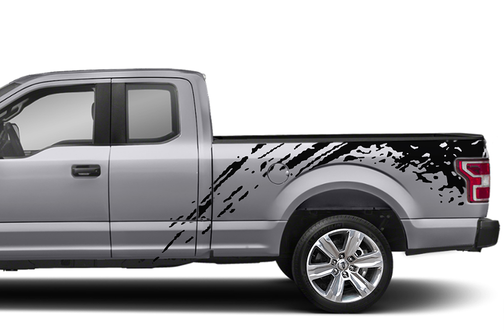 Mud Splash Bed Graphics decals for Ford F150 Super Crew Cab 6.5''