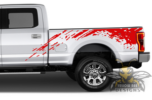 Mud Splash Bed Decals Graphics Vinyl Decals Compatible with Ford F250 Crew Cab