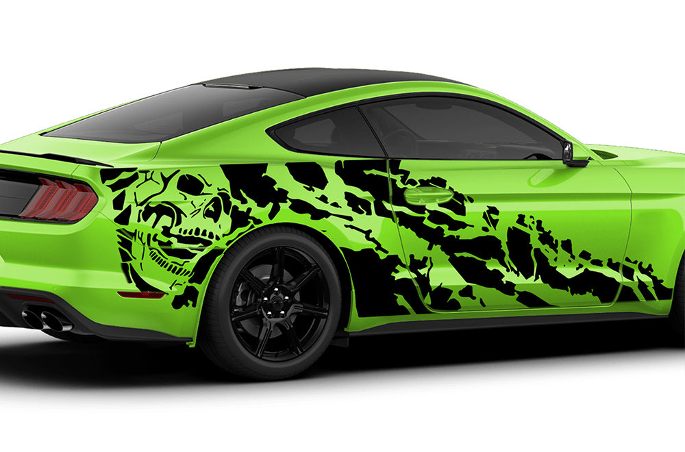 Nightmare Side Graphics Vinyl Decals Compatible with Ford Mustang