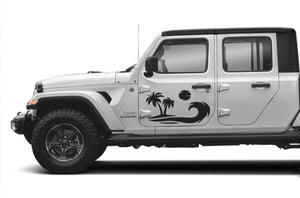 Palm Tree Graphics Kit Vinyl Decal Compatible with Jeep JT Gladiator 4 Door