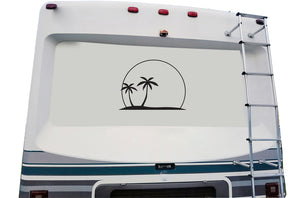 Palm Trees With Sunset Decals, Graphics For RV, Trailer, Camper 