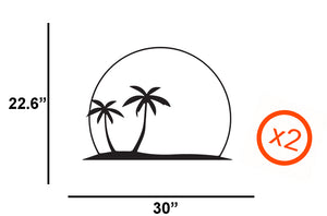 Palm Trees With Sunset Decals, Graphics For RV, Trailer, Camper 