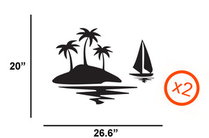 Palm Trees & Sailing Decals, Graphics For RV, Trailer, Camper