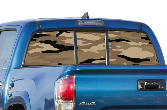 Perforated Army Rear Window Decal Compatible with Toyota Tacoma