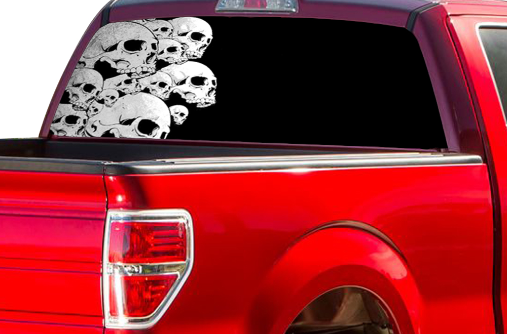 Skull Smoke Smoking Head Glass Rear Window Decal Graphic Truck Perf cheapest Vinyl Perforated