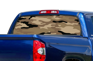 Perforated Brown Army Rear Window Decal Compatible with Toyota Tundra