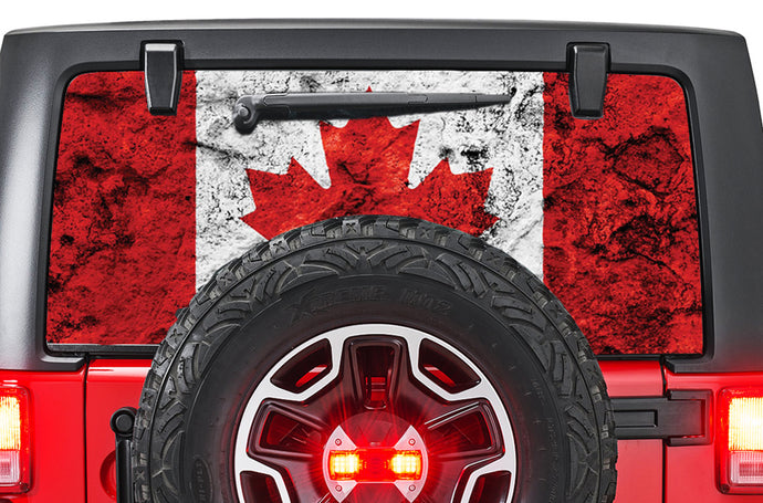 Canada Flag Rear Window stickers Wrangler Perforated decals