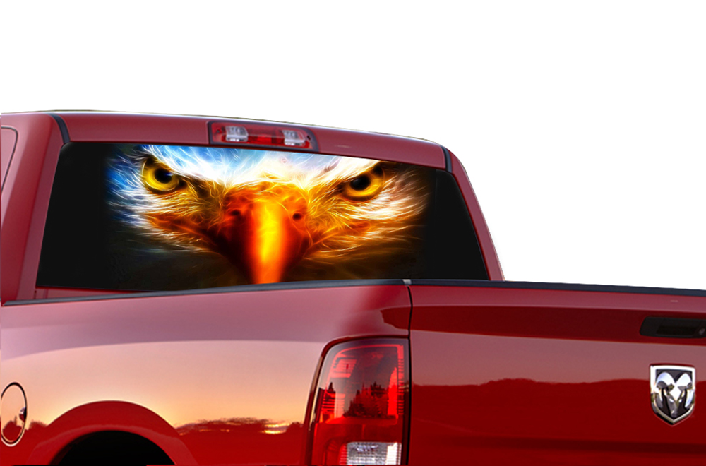 Perforated Eagle Eyes Window Decal Compatible with Dodge Ram 1500, 2500, 3500