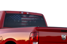 Load image into Gallery viewer, Perforated Eagle Flag USA Rear Window Decal Compatible with Dodge Ram 1500, 2500, 3500