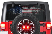 Load image into Gallery viewer, Perforated Eagle Flag USA Rear Window Decal Compatible with JK Wrangler