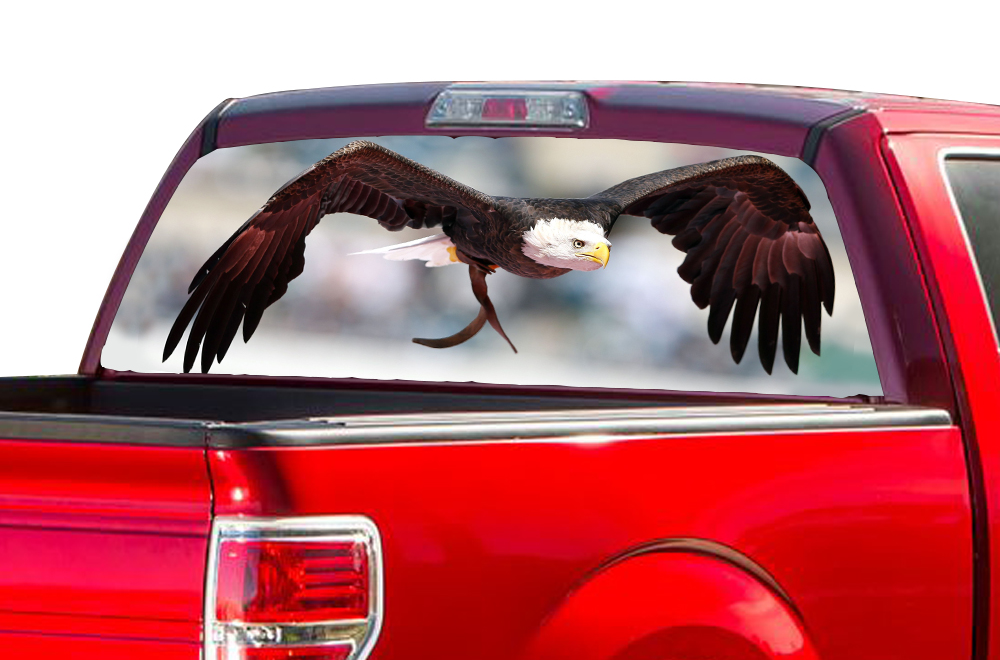 Ford F150 Perforated Decals Eagle Rear Window Compatible with F150