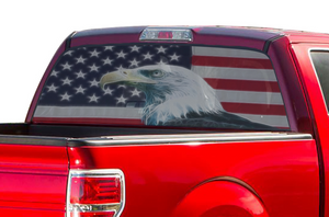 Ford F150 Perforated Eagle/USA Rear Window Decals Compatible with F150