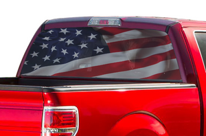 Ford F150 Perforated USA Rear Window Decals Compatible with F150