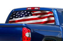Load image into Gallery viewer, Perforated Flag USA Rear Window Decal Compatible with Toyota Tundra