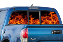 Load image into Gallery viewer, Perforated Flames Rear Window Decal Compatible with Toyota Tacoma