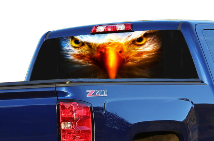 Perforated Rear Window Eagles Eyes Decal Compatible with with Chevrolet Silverado
