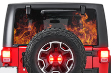 Load image into Gallery viewer, Red Flames Rear Window jk Wrangler Perforated Decals, vinyl