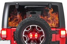 Load image into Gallery viewer, Red Flames Rear Window stickers Wrangler Perforated decals