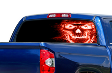 Load image into Gallery viewer, Perforated Red Skull Rear Window Decal Compatible with Toyota Tundra