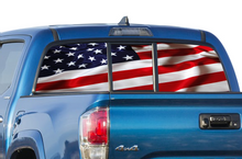 Load image into Gallery viewer, Perforated USA Flag Rear Window Decal Compatible with Toyota Tacoma