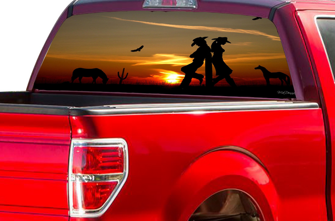 Ford Perforated Graphics Wild West Rear Window Compatible with F150