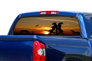 Perforated Wild West Rear Window Decal Compatible with Toyota Tundra