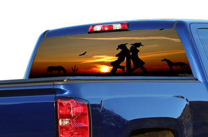 Perforated Wild West Rear Window Decal Compatible with with Chevrolet Silverado
