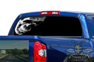 Black Skull Rear Window stickers Perforated Decals Toyota tundra