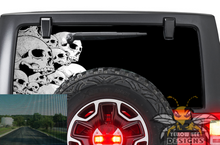 Load image into Gallery viewer, Black Skulls 2016 Wrangler Rear Window Decals Perforated JK Wrangler