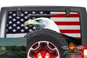 Eagle USA Rear Window Wrangler jk Perforated Decals